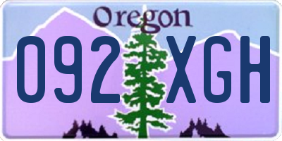 OR license plate 092XGH