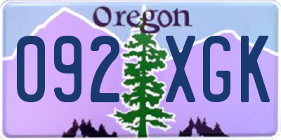 OR license plate 092XGK
