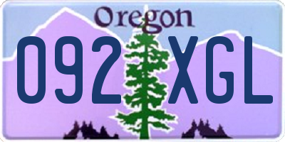 OR license plate 092XGL