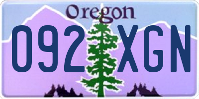 OR license plate 092XGN