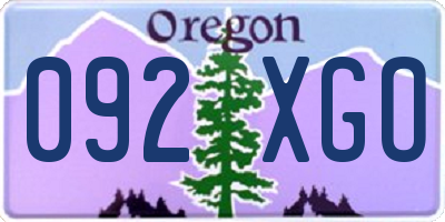 OR license plate 092XGO