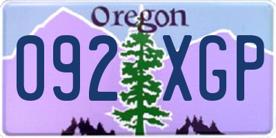 OR license plate 092XGP