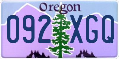 OR license plate 092XGQ