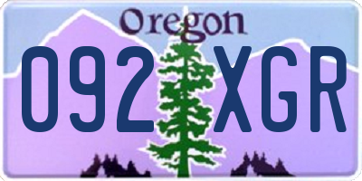 OR license plate 092XGR