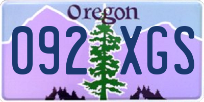 OR license plate 092XGS