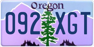 OR license plate 092XGT