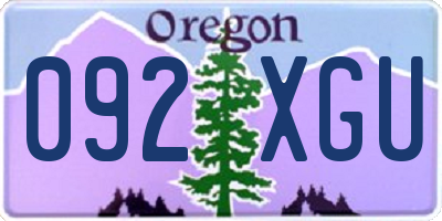 OR license plate 092XGU