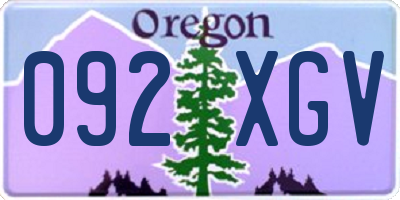 OR license plate 092XGV