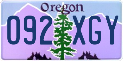 OR license plate 092XGY