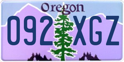 OR license plate 092XGZ