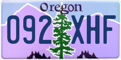 OR license plate 092XHF