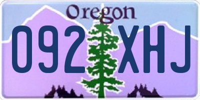 OR license plate 092XHJ