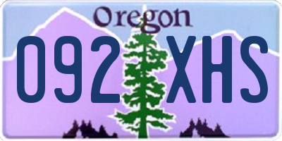 OR license plate 092XHS