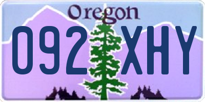 OR license plate 092XHY