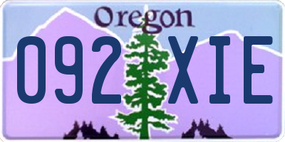 OR license plate 092XIE