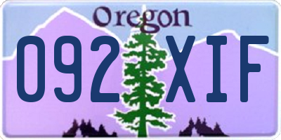 OR license plate 092XIF