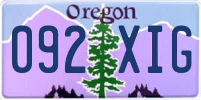 OR license plate 092XIG