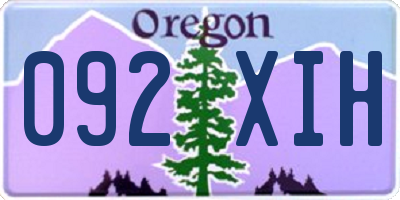 OR license plate 092XIH