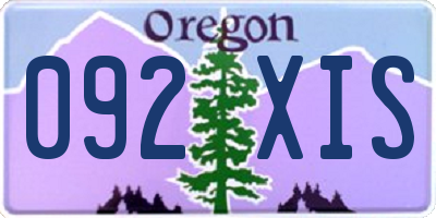 OR license plate 092XIS