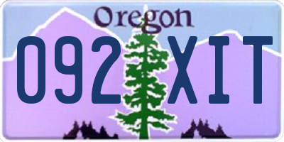 OR license plate 092XIT