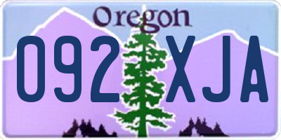 OR license plate 092XJA
