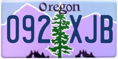 OR license plate 092XJB