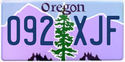 OR license plate 092XJF