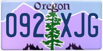 OR license plate 092XJG