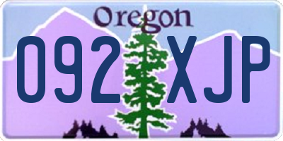 OR license plate 092XJP