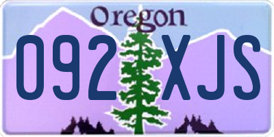 OR license plate 092XJS