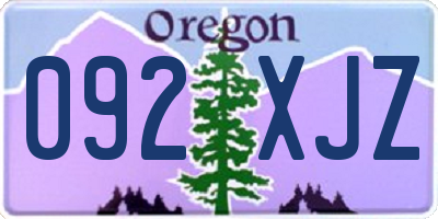 OR license plate 092XJZ