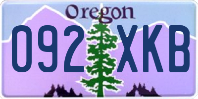 OR license plate 092XKB