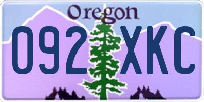 OR license plate 092XKC