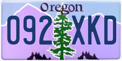 OR license plate 092XKD