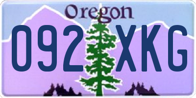OR license plate 092XKG