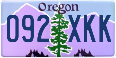 OR license plate 092XKK