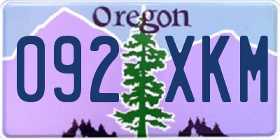 OR license plate 092XKM