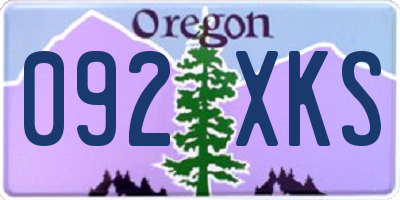 OR license plate 092XKS