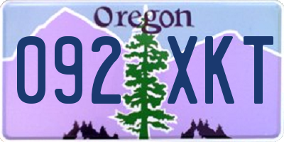 OR license plate 092XKT