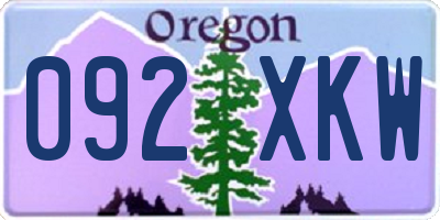 OR license plate 092XKW