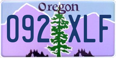 OR license plate 092XLF