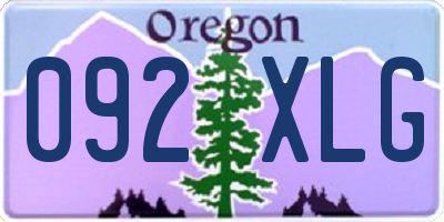 OR license plate 092XLG