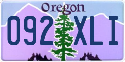 OR license plate 092XLI