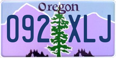 OR license plate 092XLJ