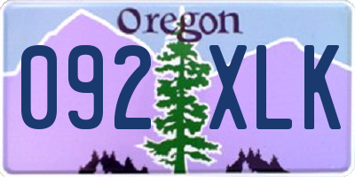 OR license plate 092XLK