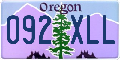 OR license plate 092XLL