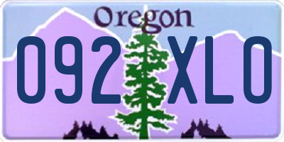 OR license plate 092XLO