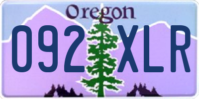 OR license plate 092XLR