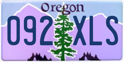 OR license plate 092XLS