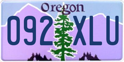 OR license plate 092XLU